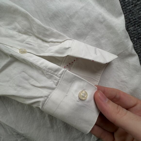 Robert Graham White Long Sleeve Button Up Shirt Men Size 17.5 (44) All Cotton - Picture 13 of 16